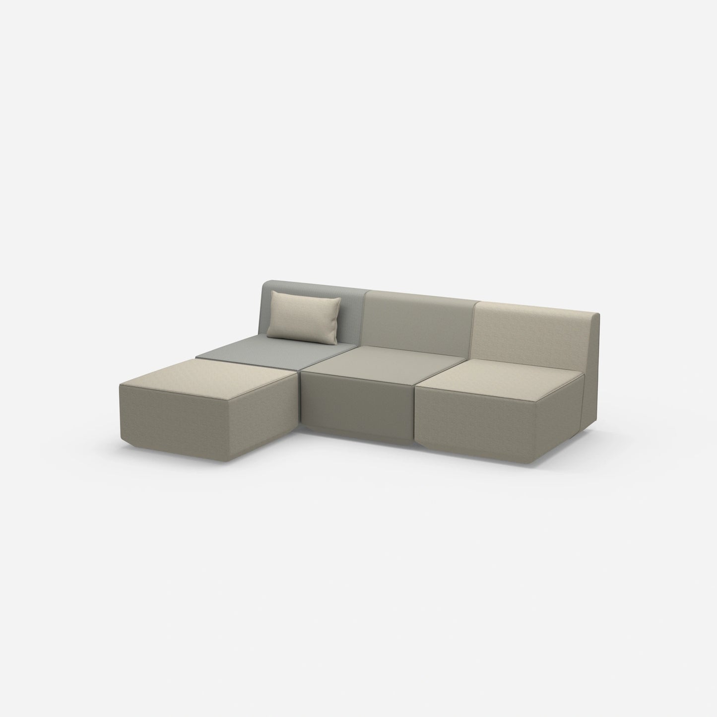 Graues Sofa 3 Sitzer von der Seite