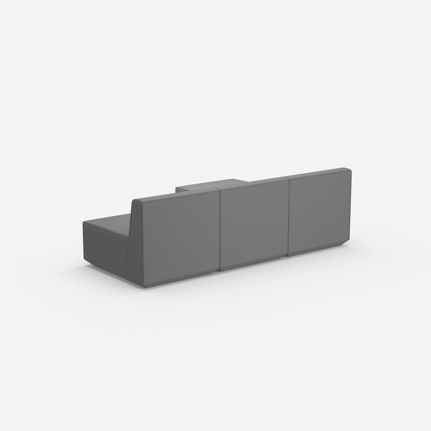 Graues Sofa 3 Sitzer von hinten