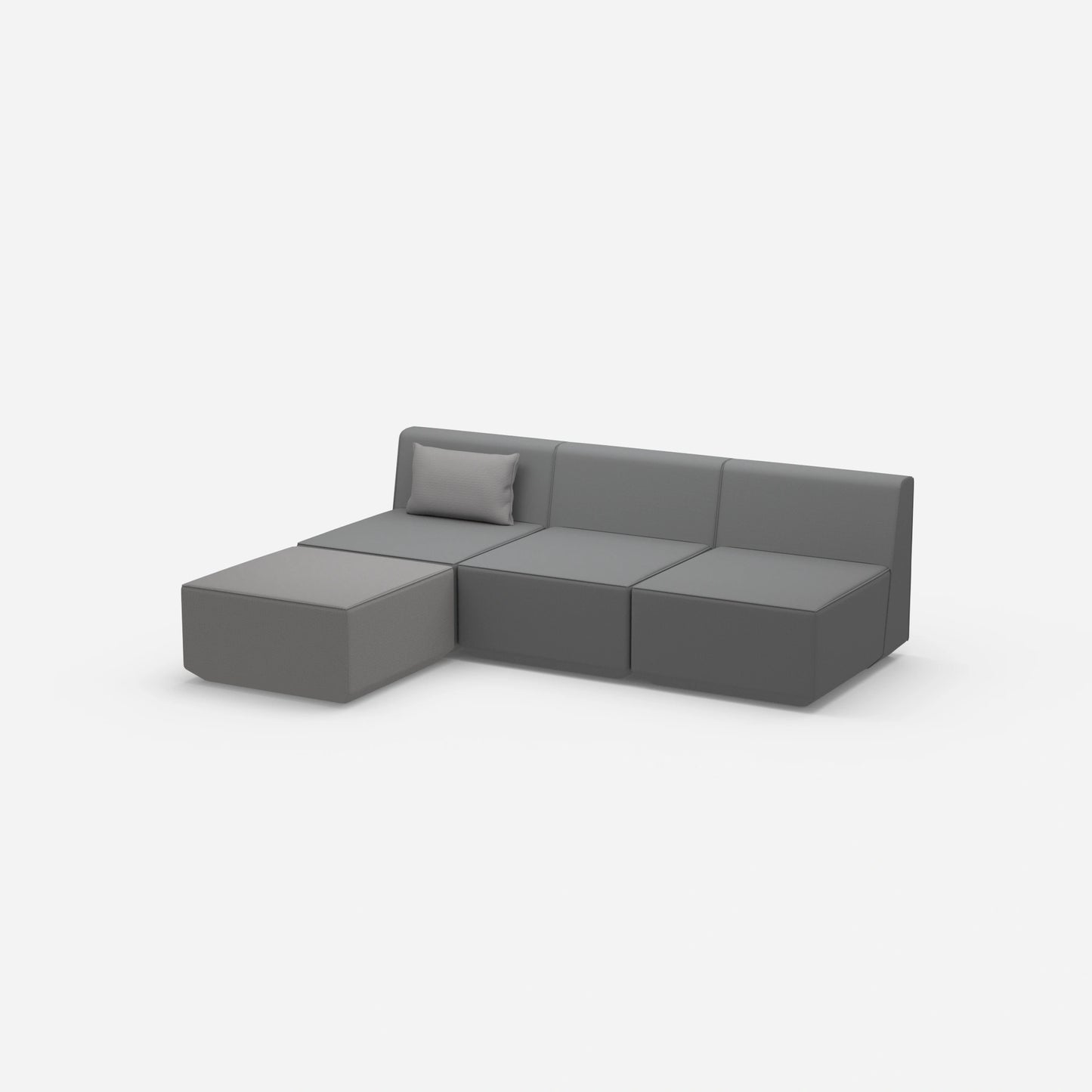 Graues Sofa 3 Sitzer von der Seite