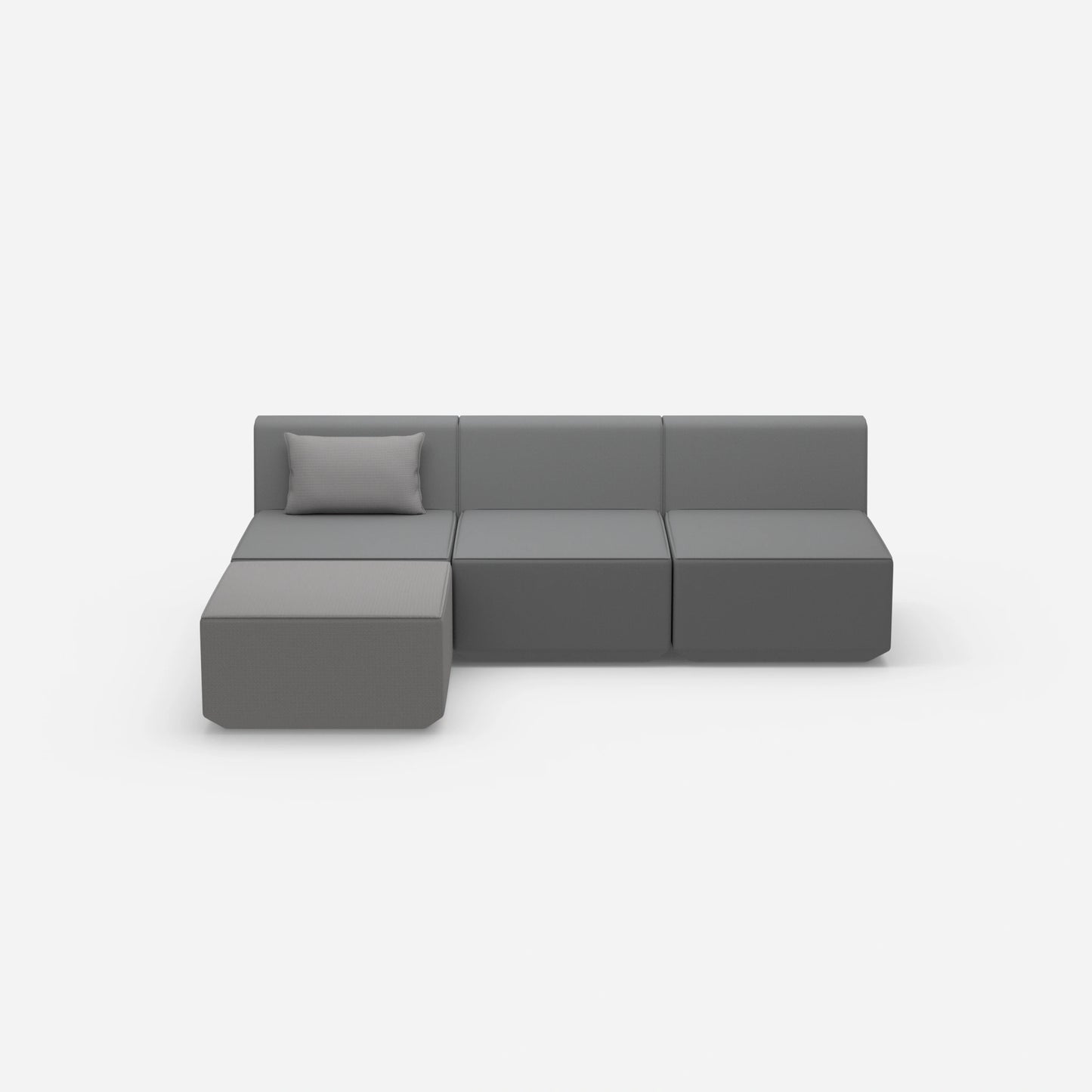 Graues Sofa 3 Sitzer von vorne