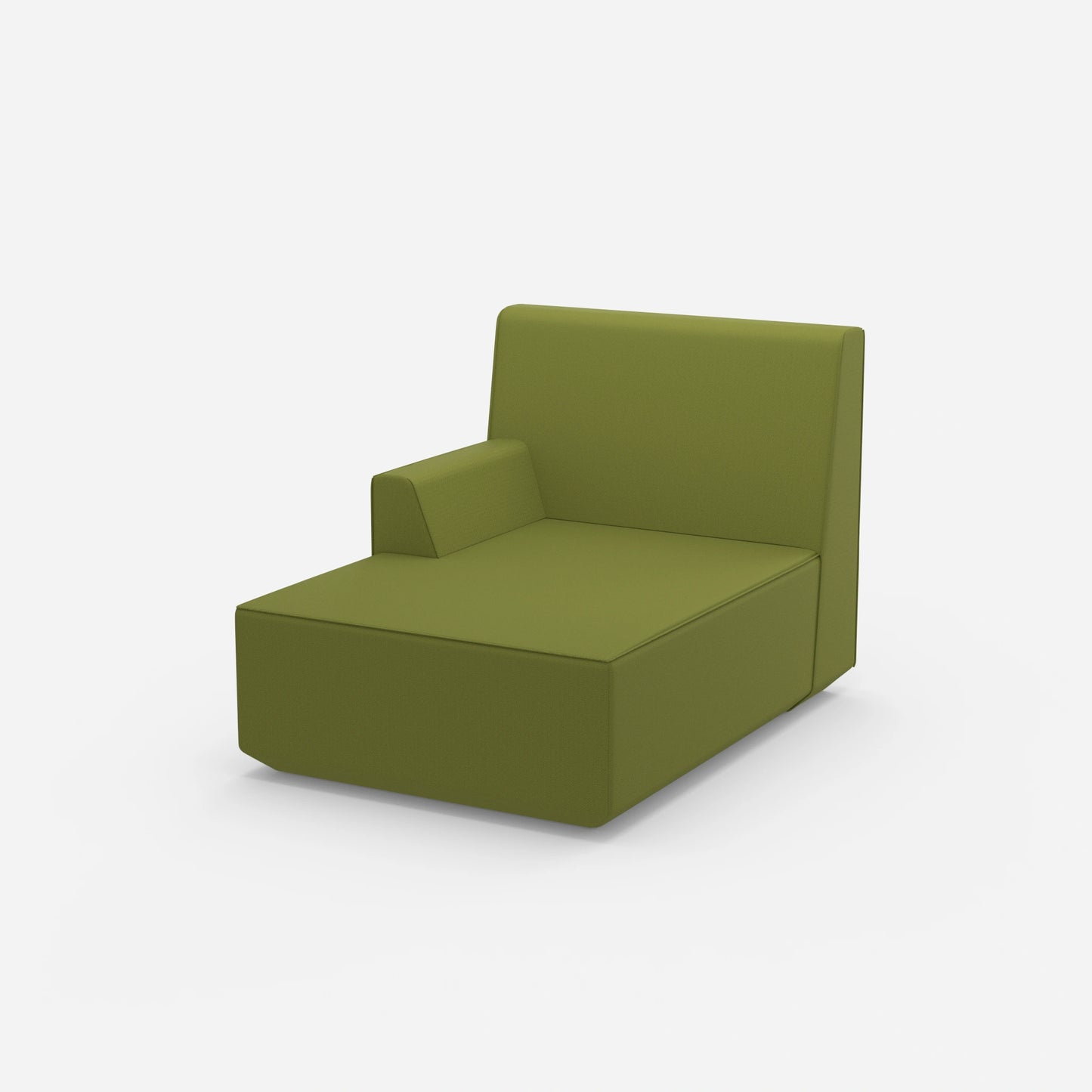 Grüne Recamiere 100 cm breit von der Seite