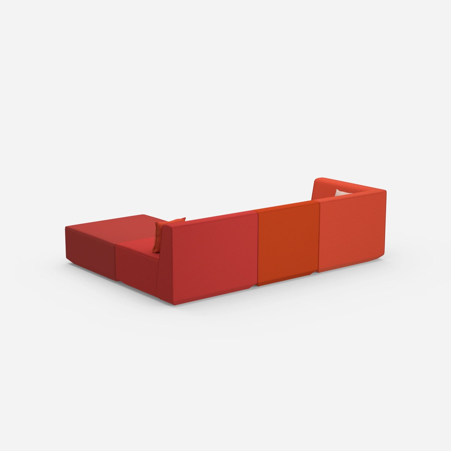 Hochwertiges modulares Ecksofa von hinten
