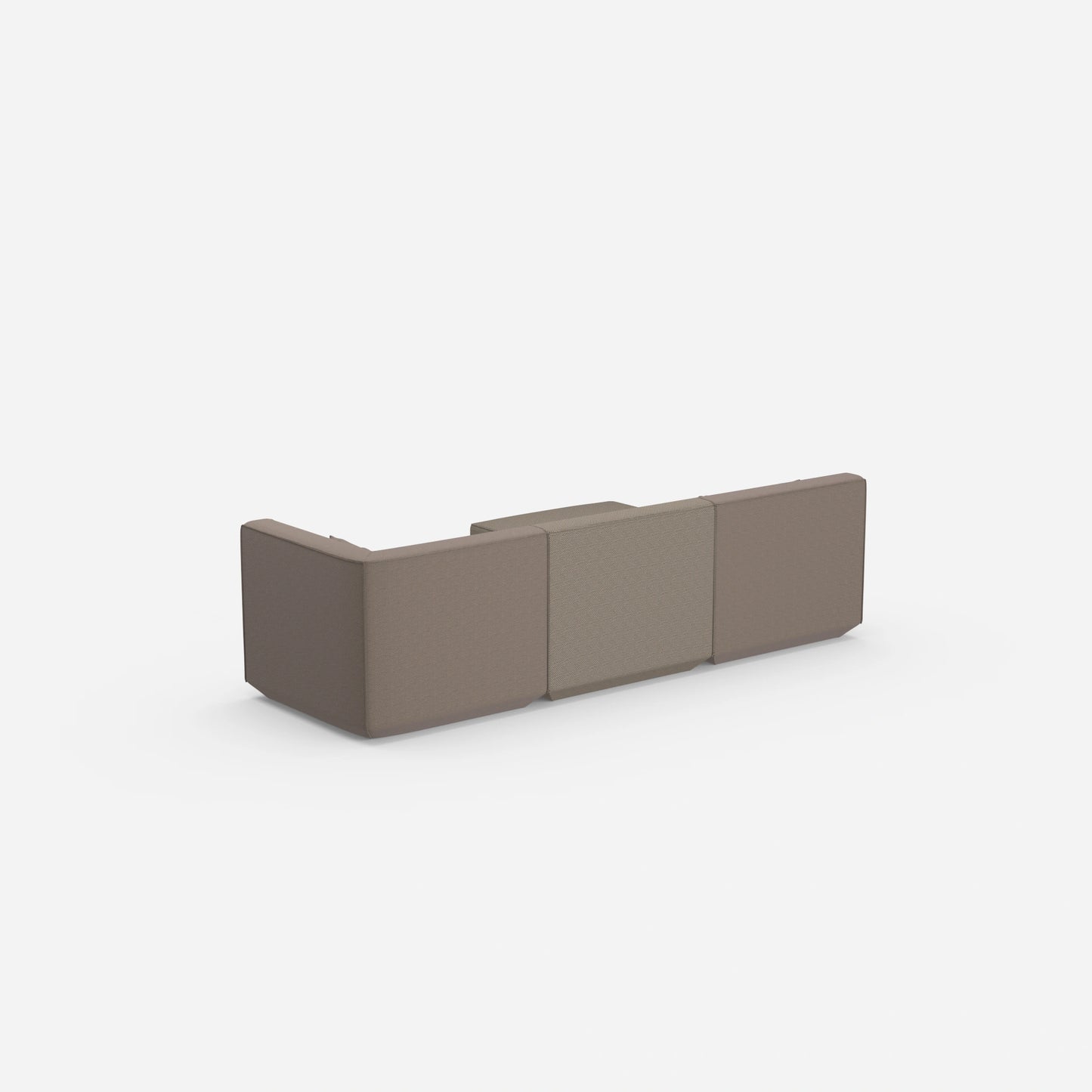 Modulares Ecksofa modern in Grau von hinten