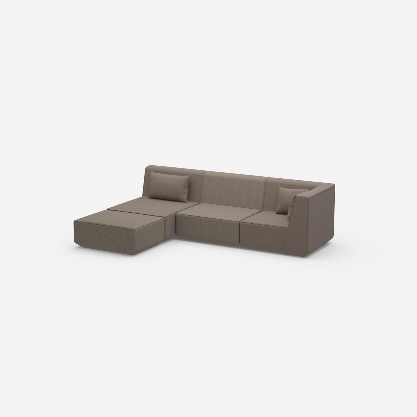Modulares Ecksofa modern in Grau von der Seite
