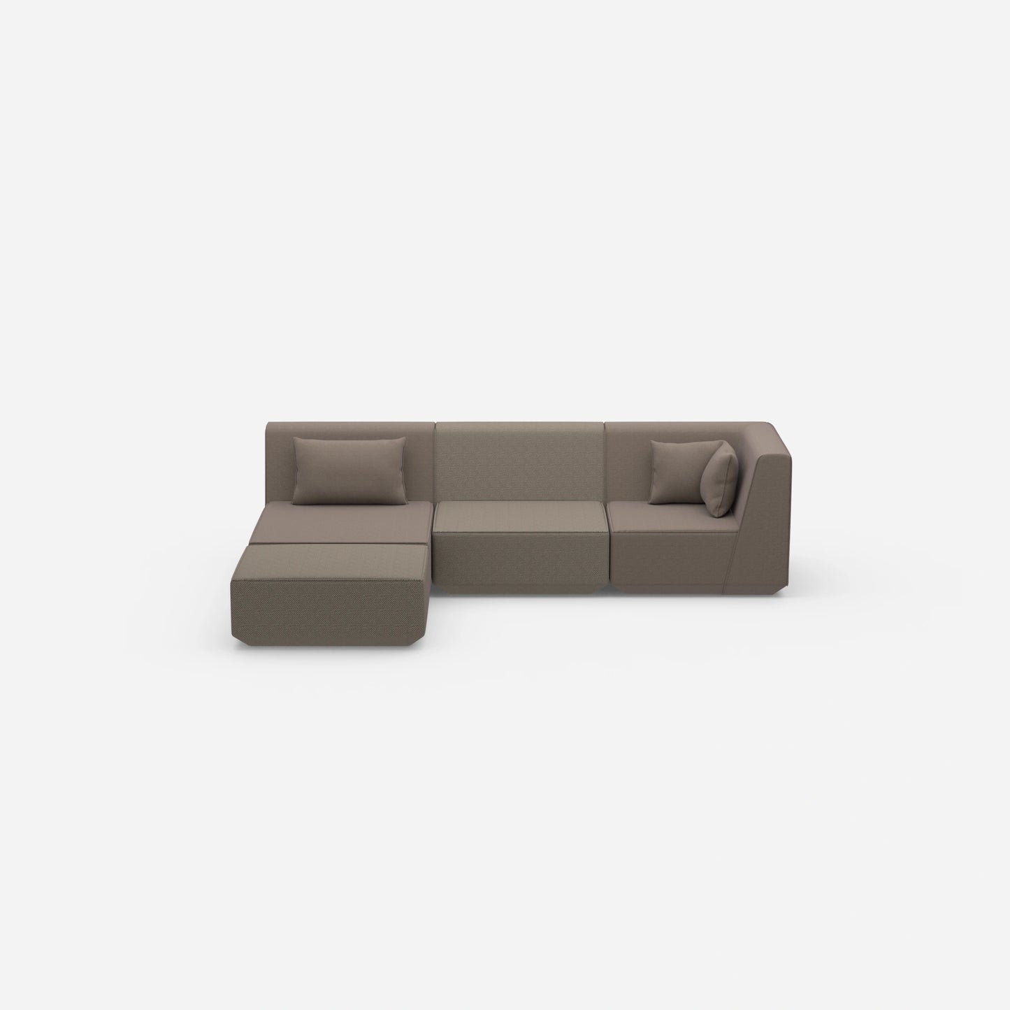 Modulares Ecksofa modern in Grau von vorne