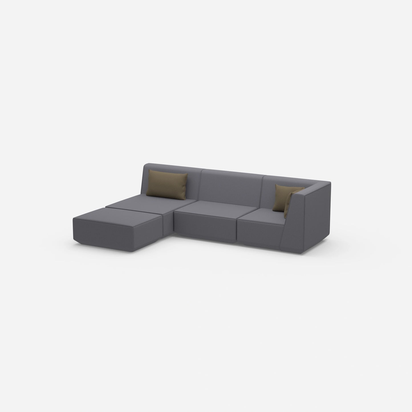 Modulares Ecksofa modern in Grau von der Seite