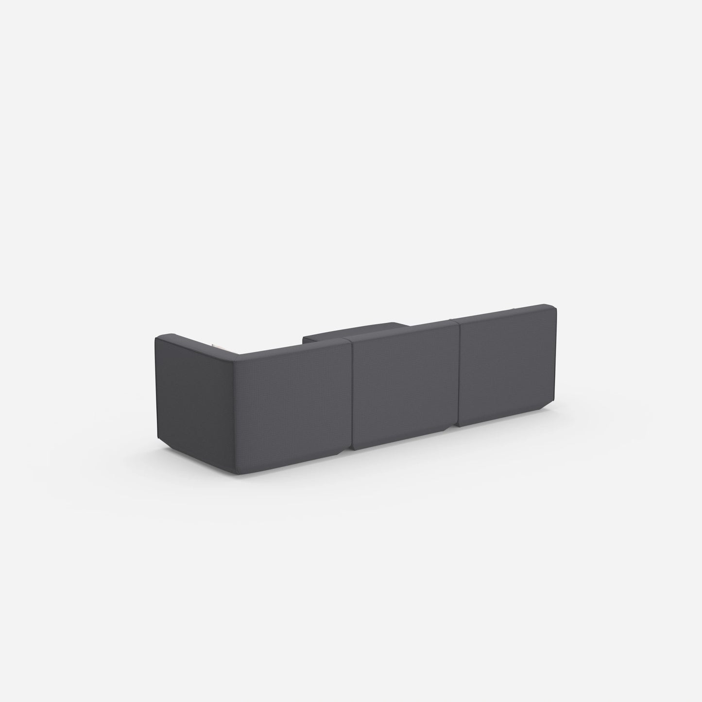 Modulares Ecksofa modern in Grau von hinten