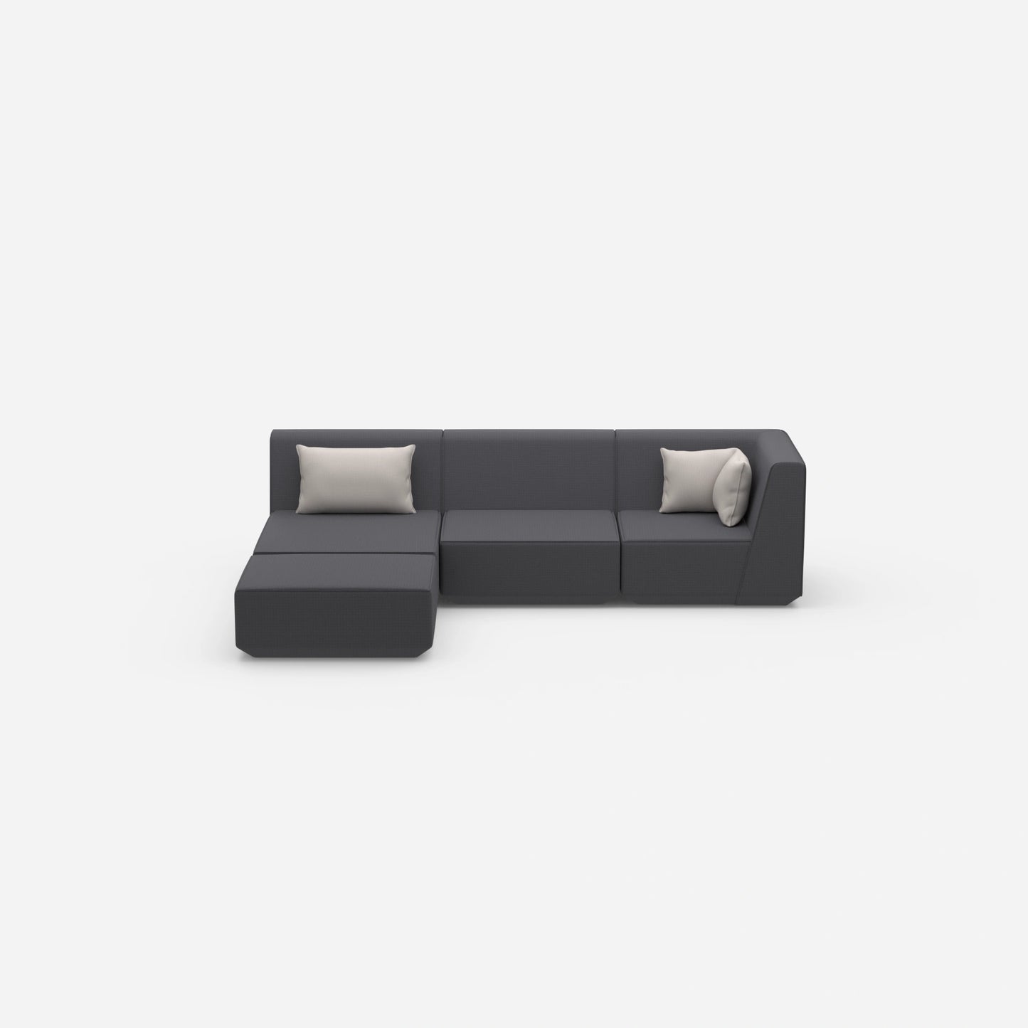 Modulares Ecksofa modern in Grau von vorne