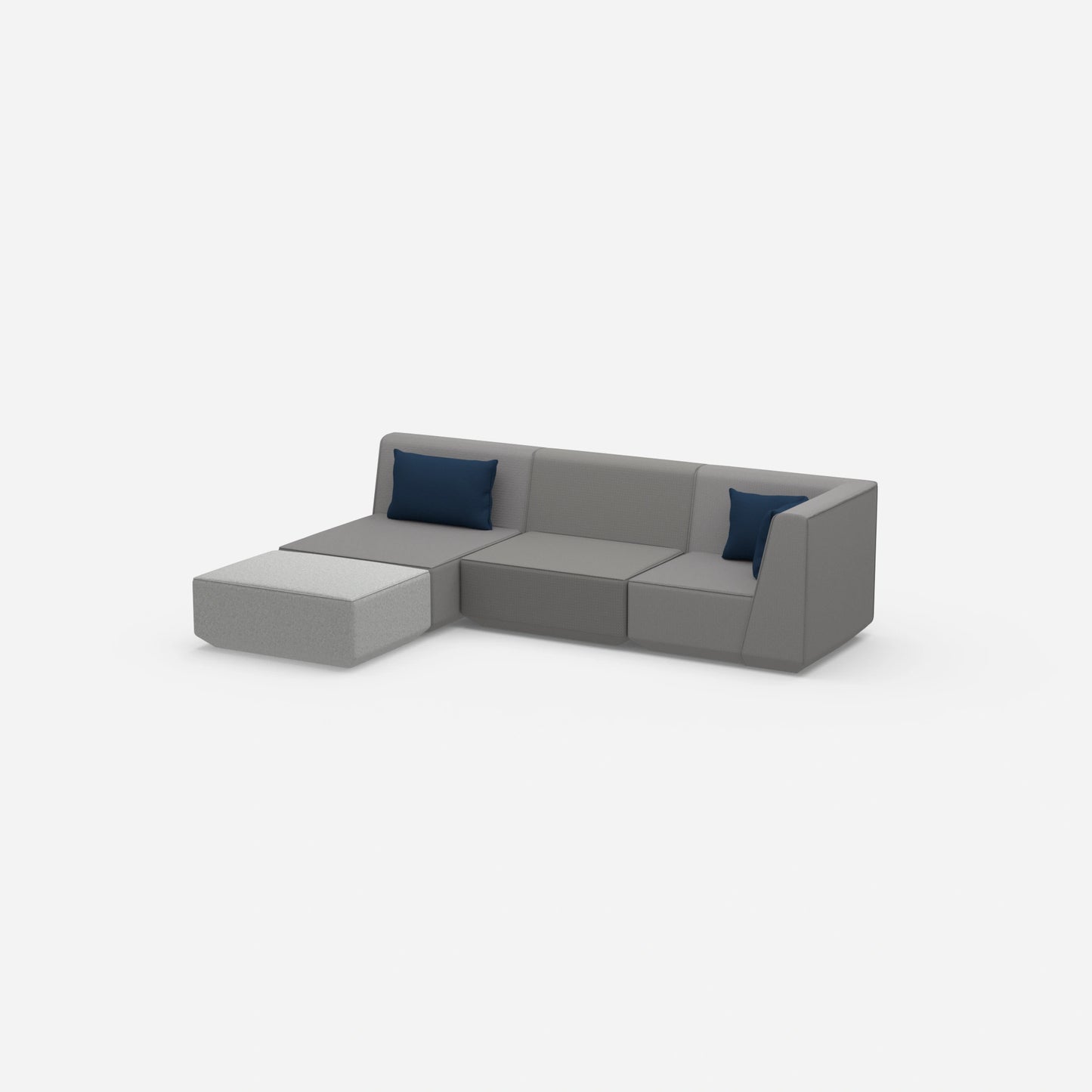 Modulares Ecksofa modern in Grau von der Seite