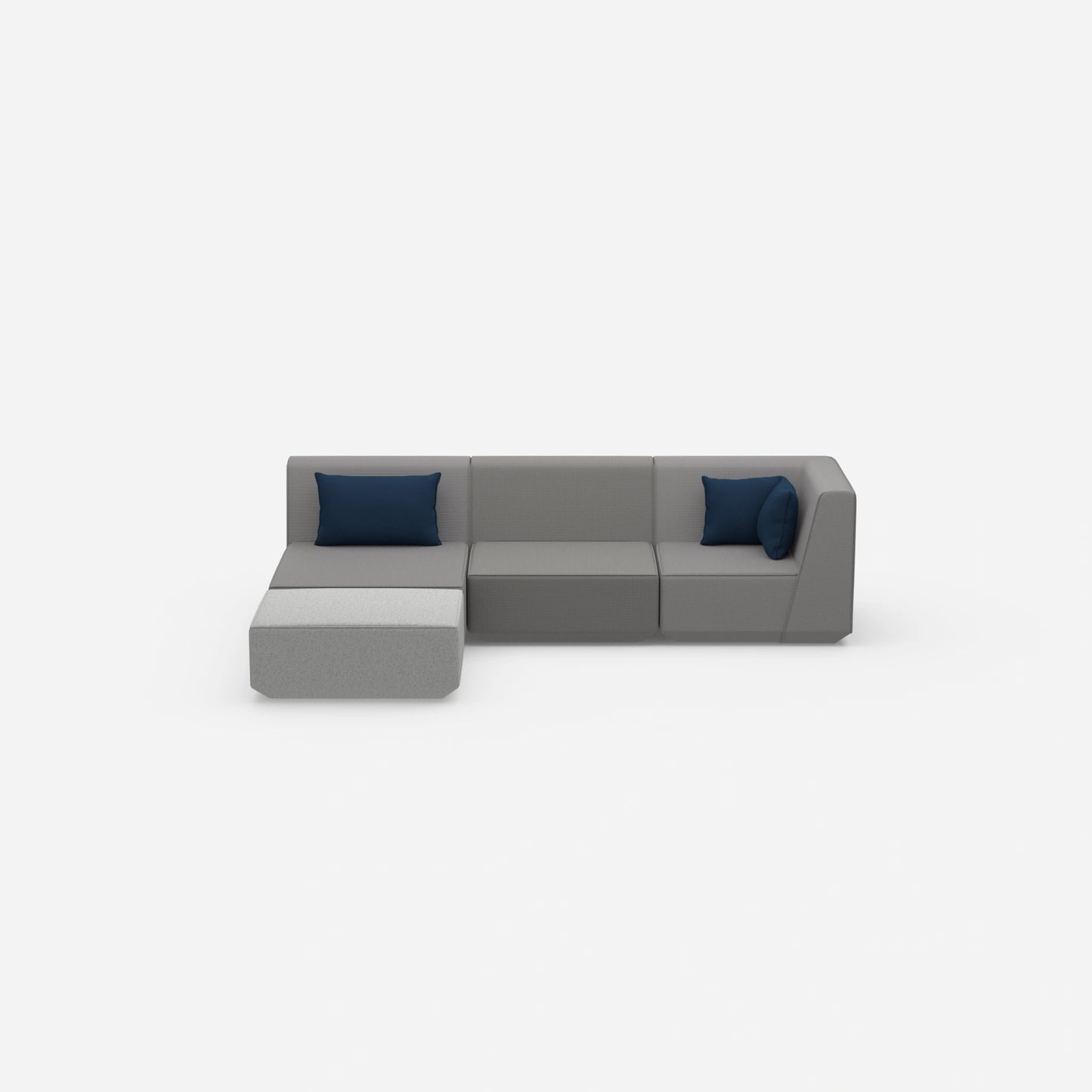Modulares Ecksofa modern in Grau von vorne