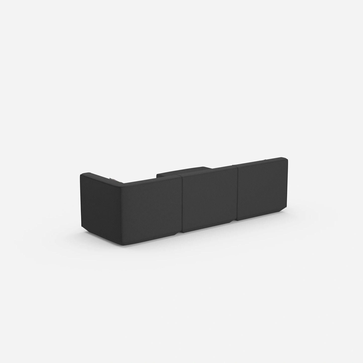 Modulares Ecksofa modern in Grau von hinten