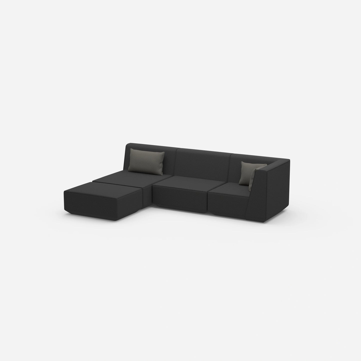 Modulares Ecksofa modern in Grau von der Seite