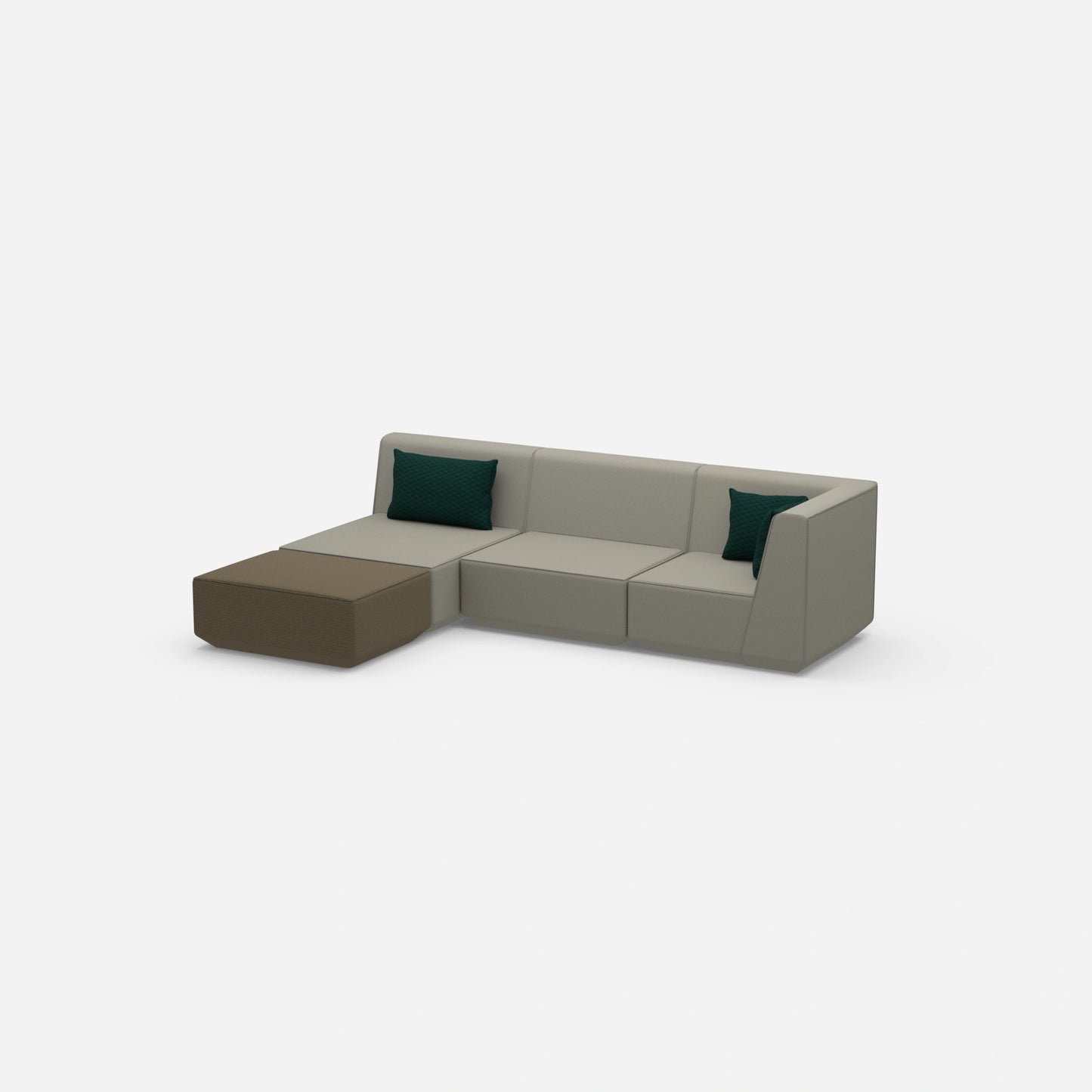 Modulares Ecksofa modern in Grau von der Seite