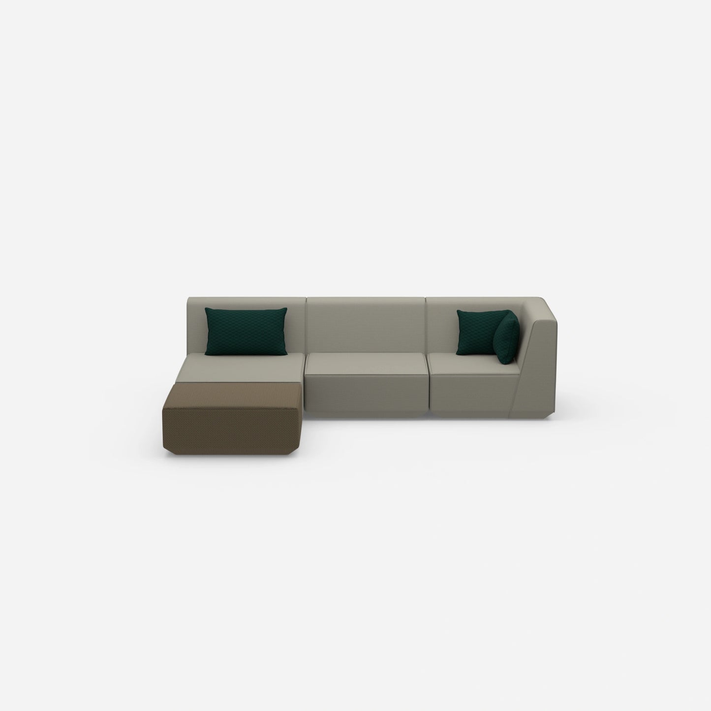 Modulares Ecksofa modern in Grau von vorne