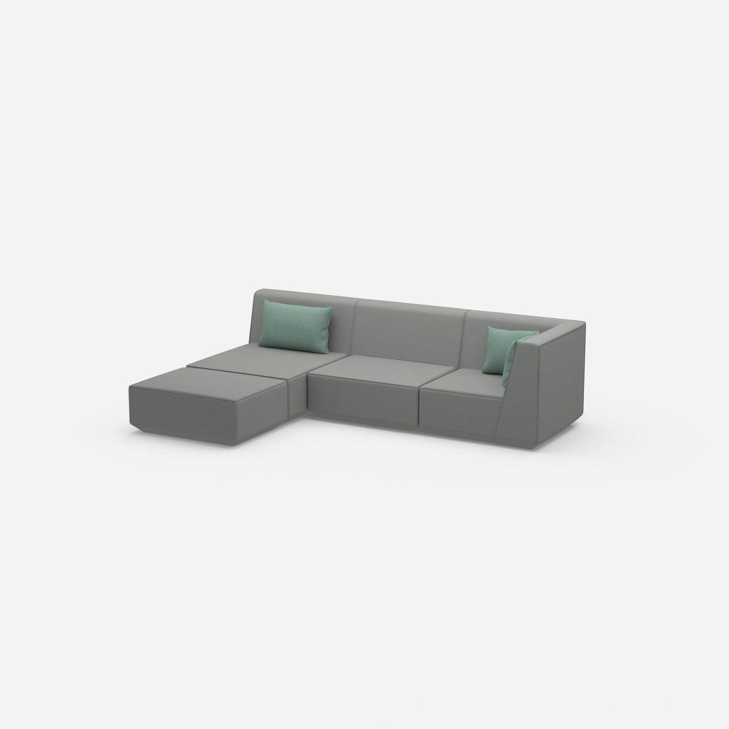 Modulares Ecksofa modern in Grau von der Seite