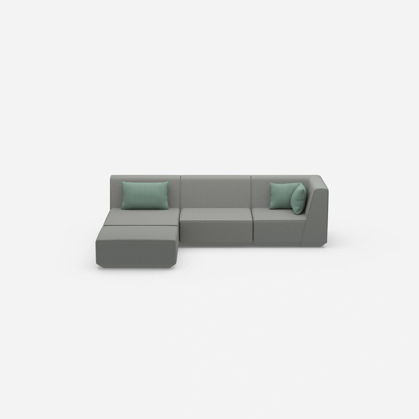 Modulares Ecksofa modern in Grau von vorne