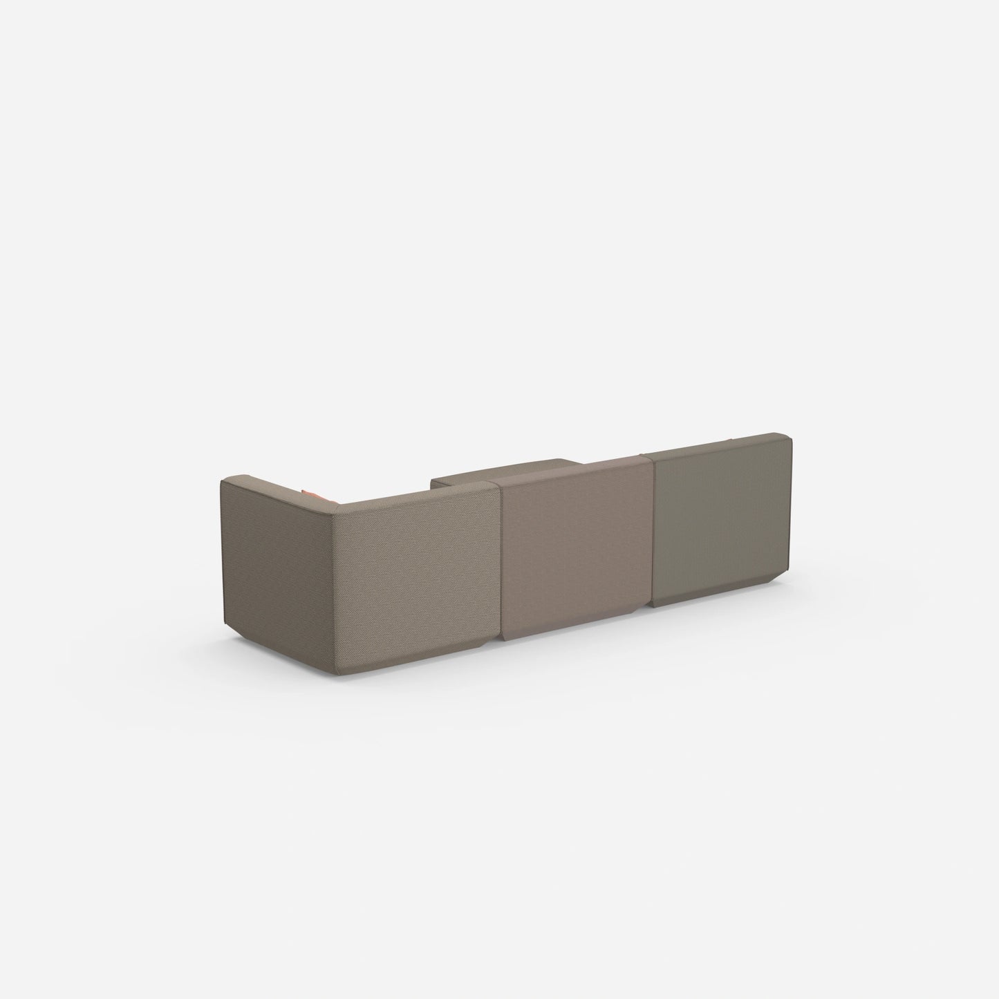 Modulares Ecksofa modern in Grau von hinten