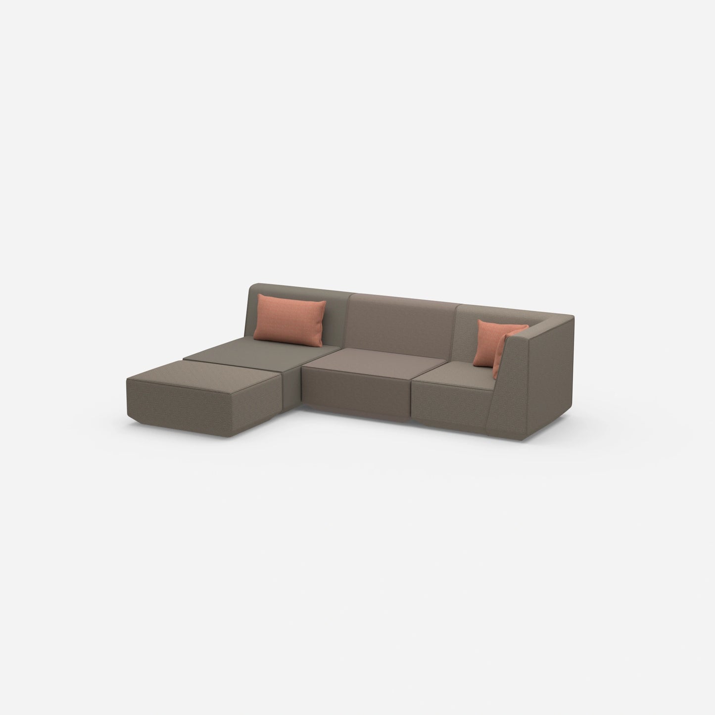 Modulares Ecksofa modern in Grau von der Seite