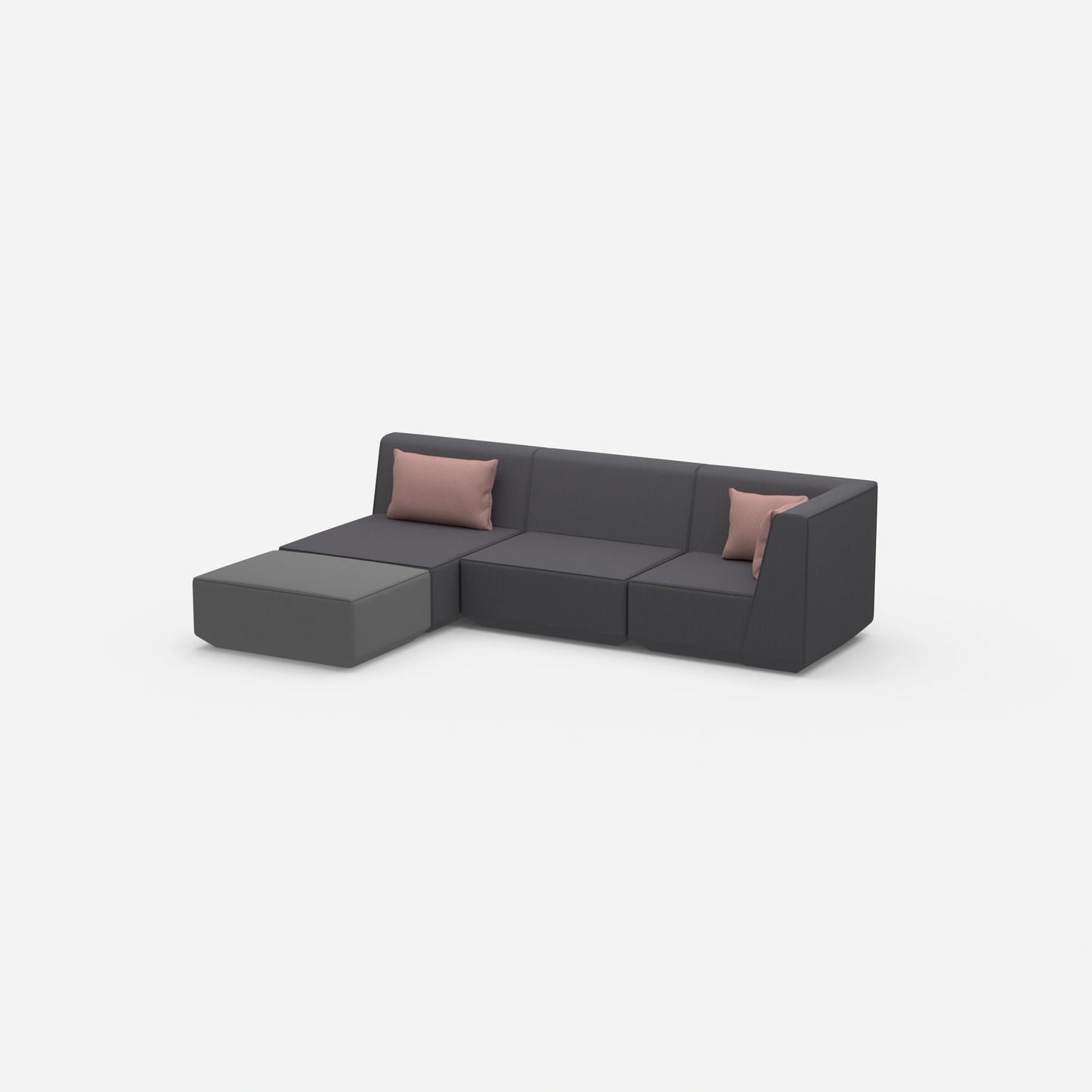 Modulares Ecksofa modern in Grau von der Seite