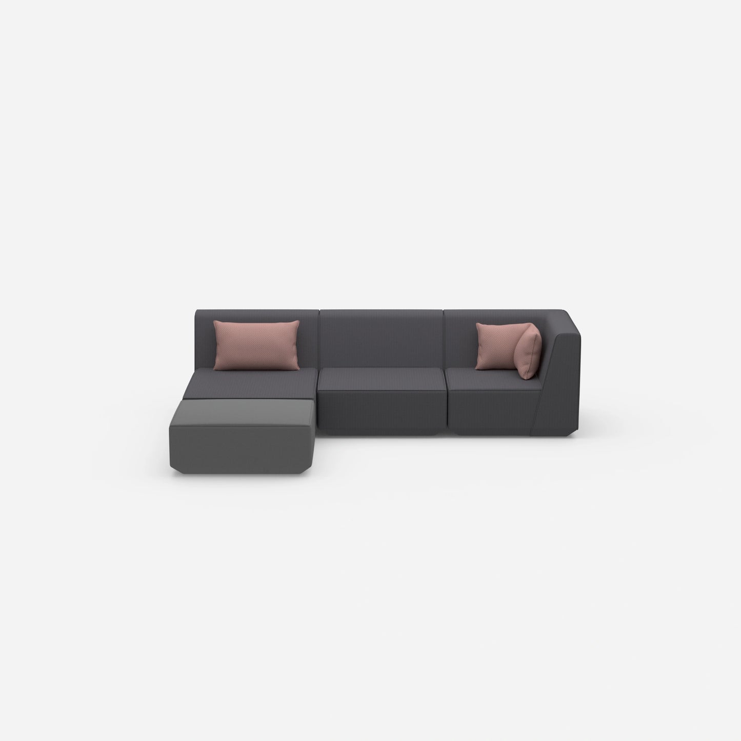 Modulares Ecksofa modern in Grau von vorne