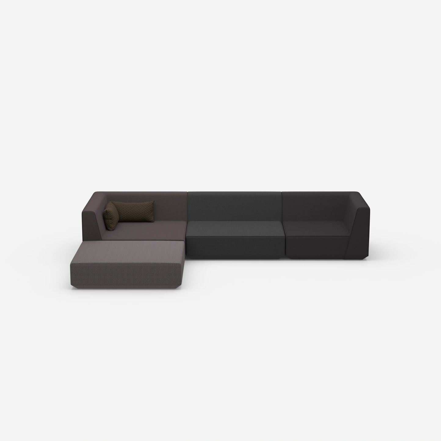 Modulares Sofa zum Schlafen von vorne