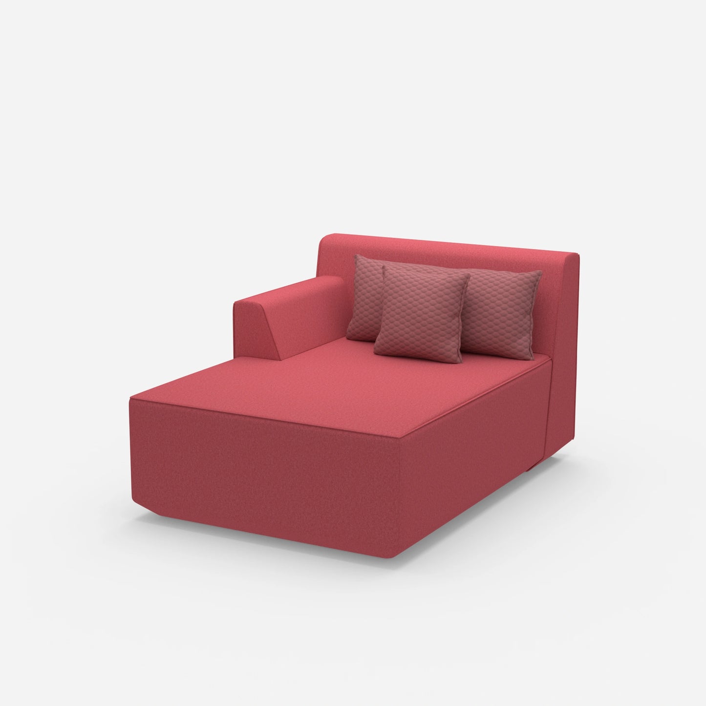 Recamiere in Rosa von der Seite