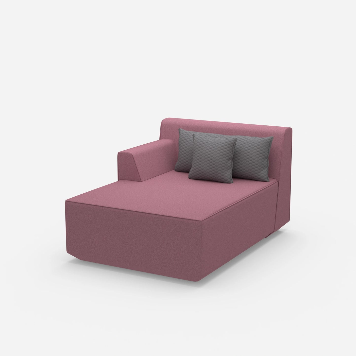Recamiere in Rosa von der Seite