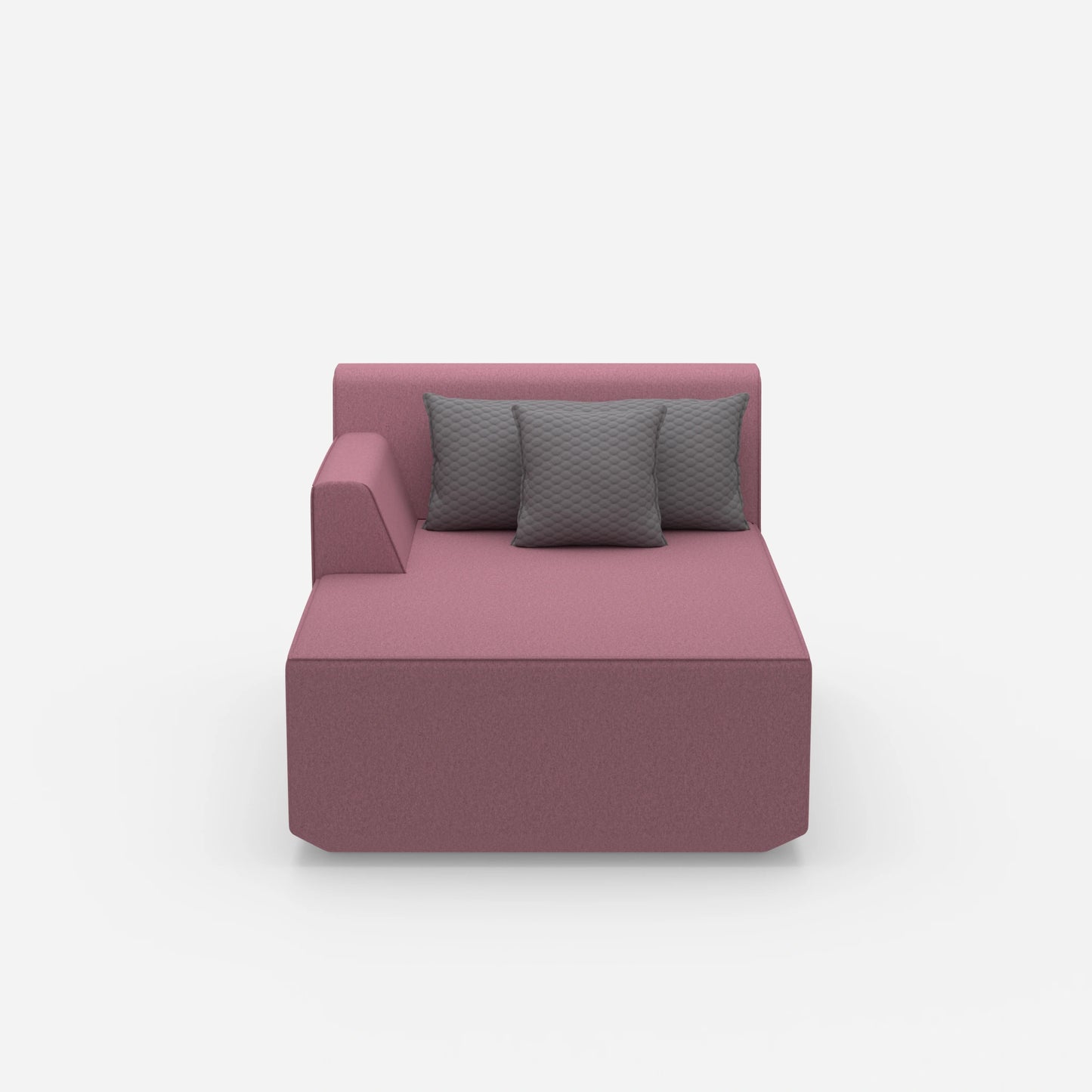 Recamiere in Rosa von vorne