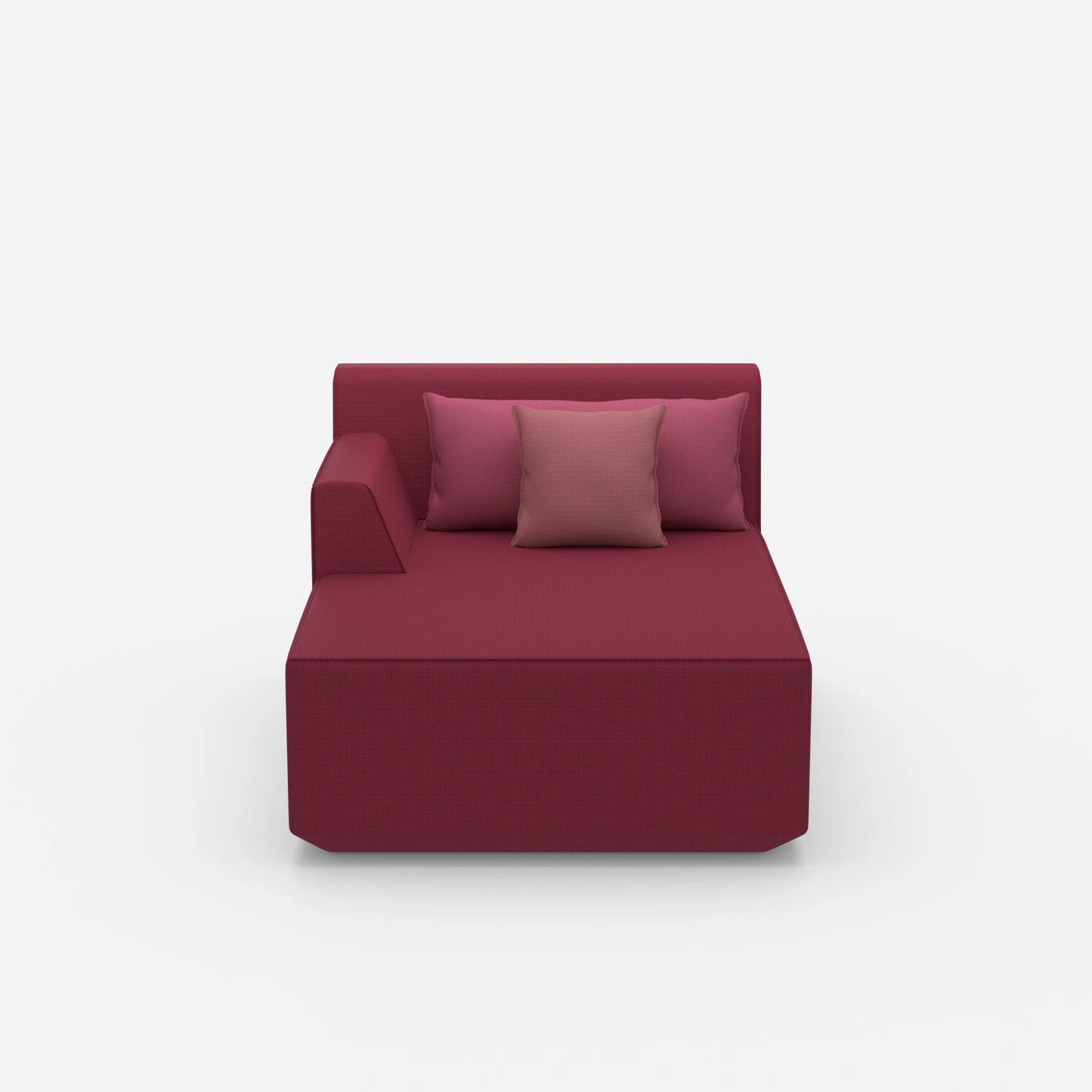 Recamiere in Rosa von vorne