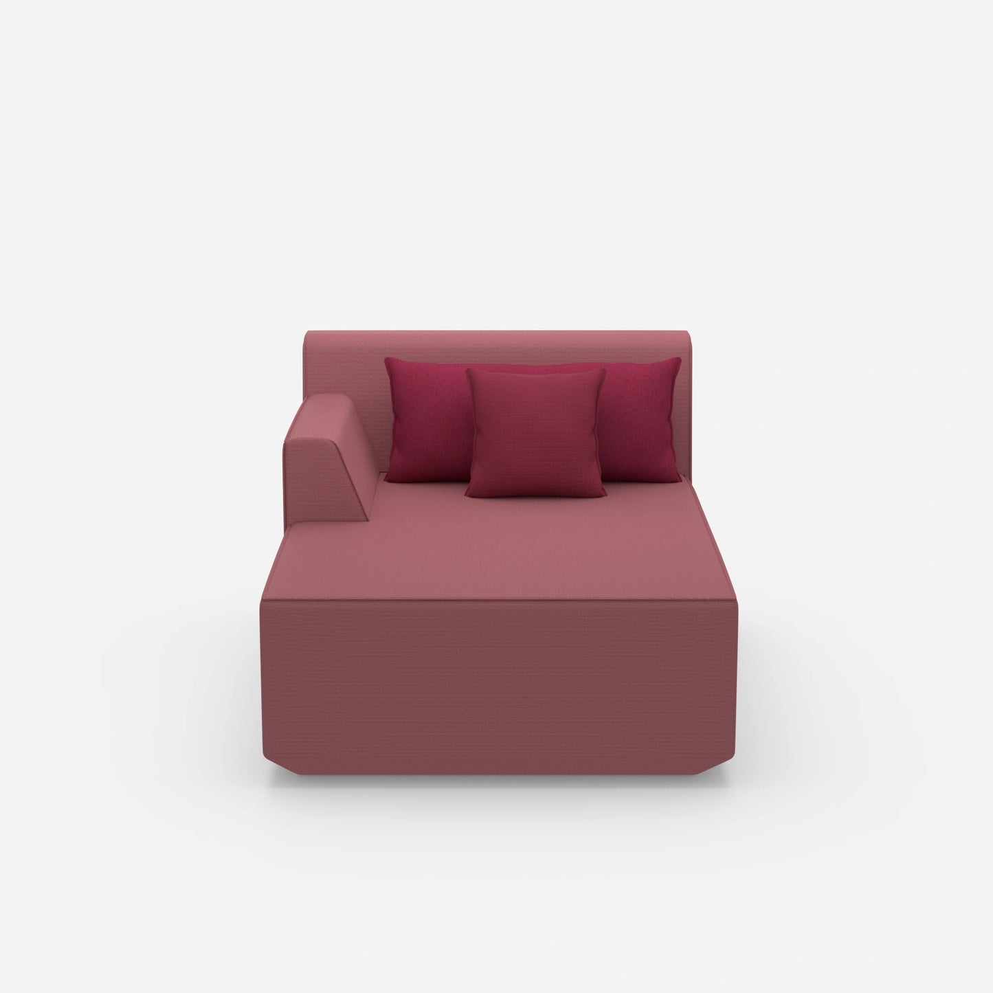 Recamiere in Rosa von vorne