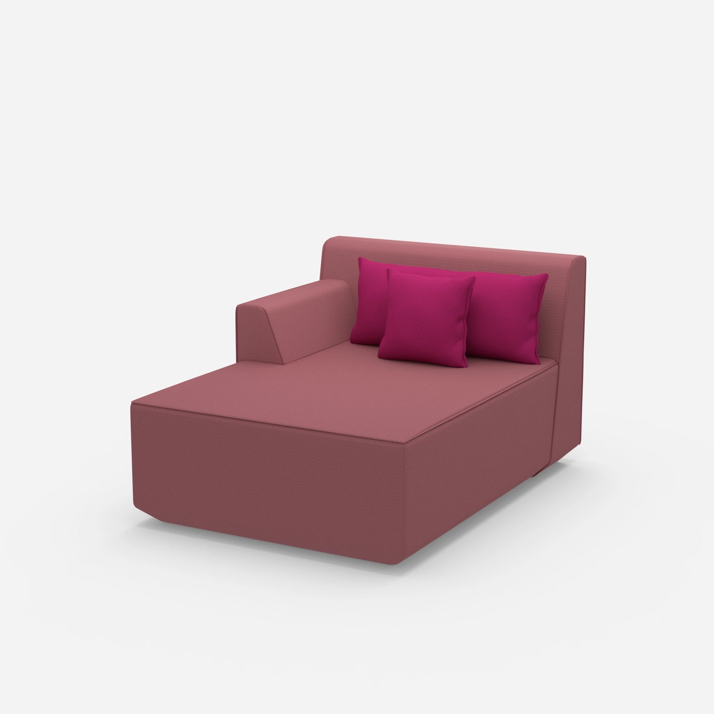 Recamiere in Rosa von der Seite