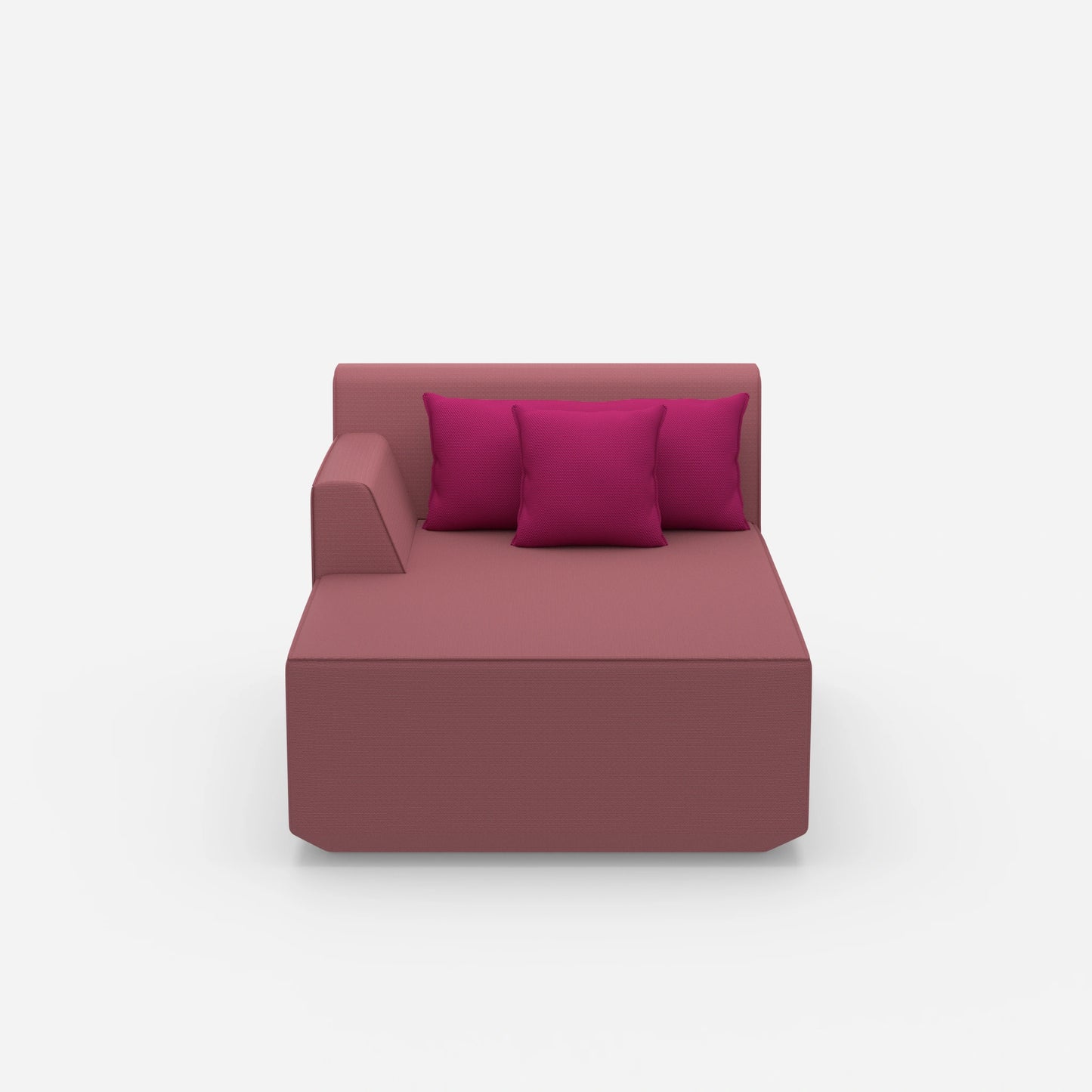 Recamiere in Rosa von vorne