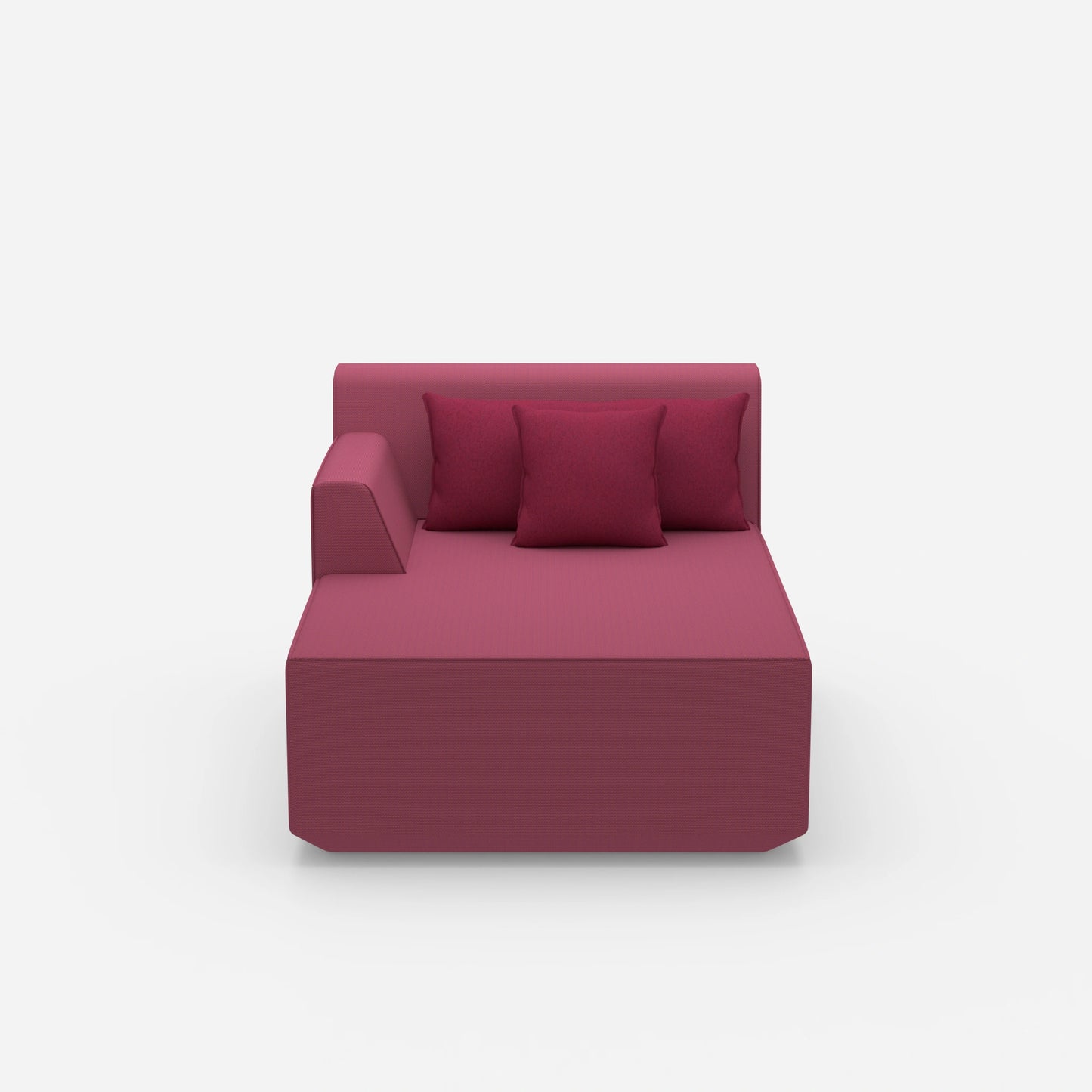 Recamiere in Rosa von vorne