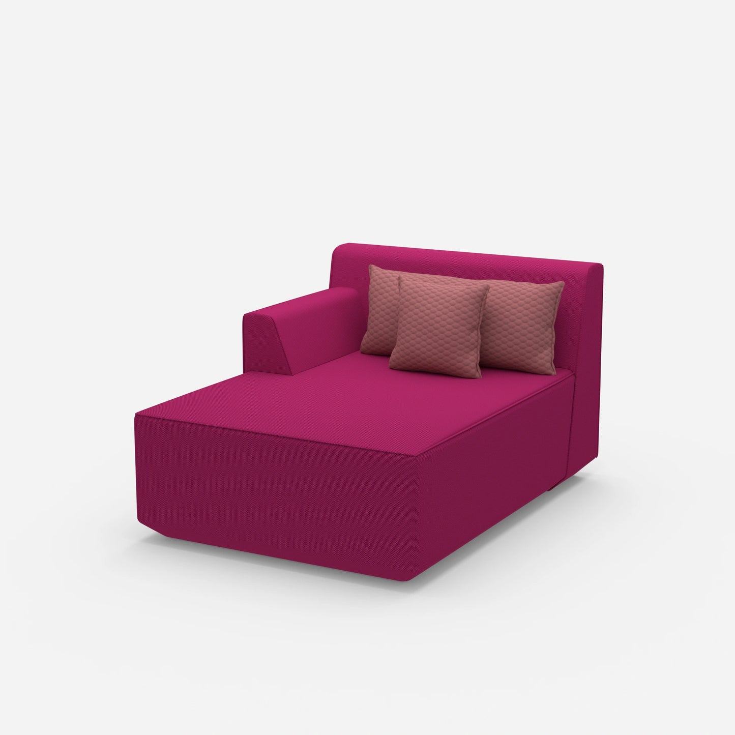 Recamiere in Rosa von der Seite