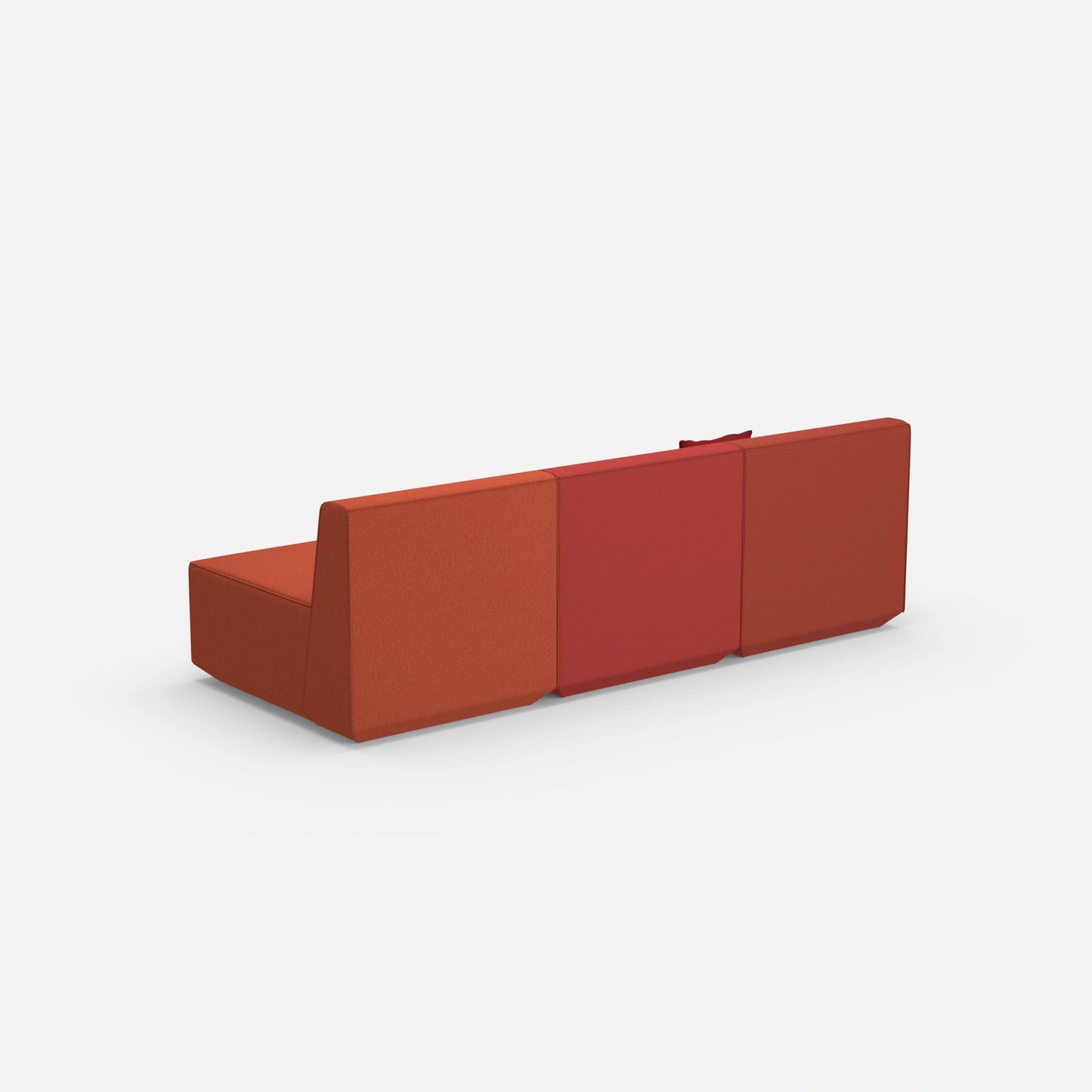 Rote 3 Sitzer Sofas von hinten