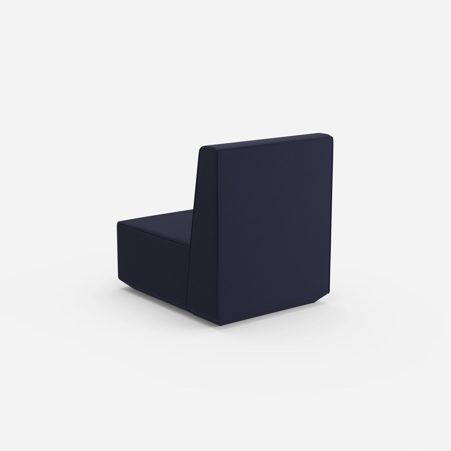 Sessel blau von hinten