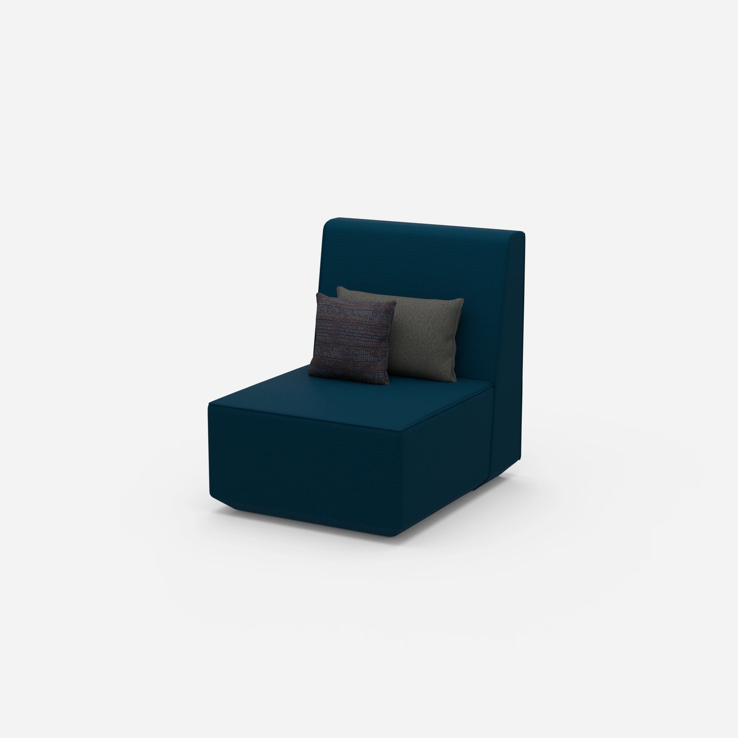 Sessel blau von der Seite