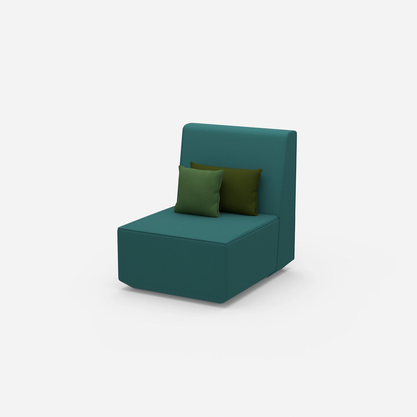 Sessel blau von der Seite