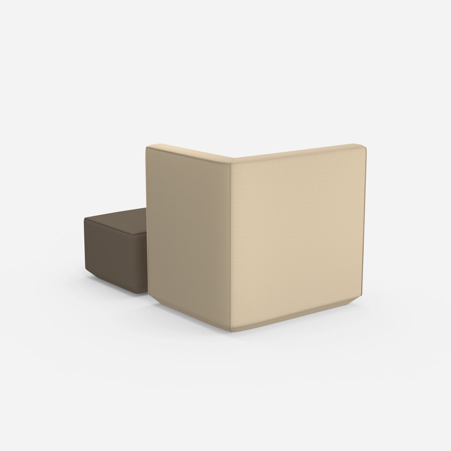 Sessel für das Wohnzimmer beige von hinten