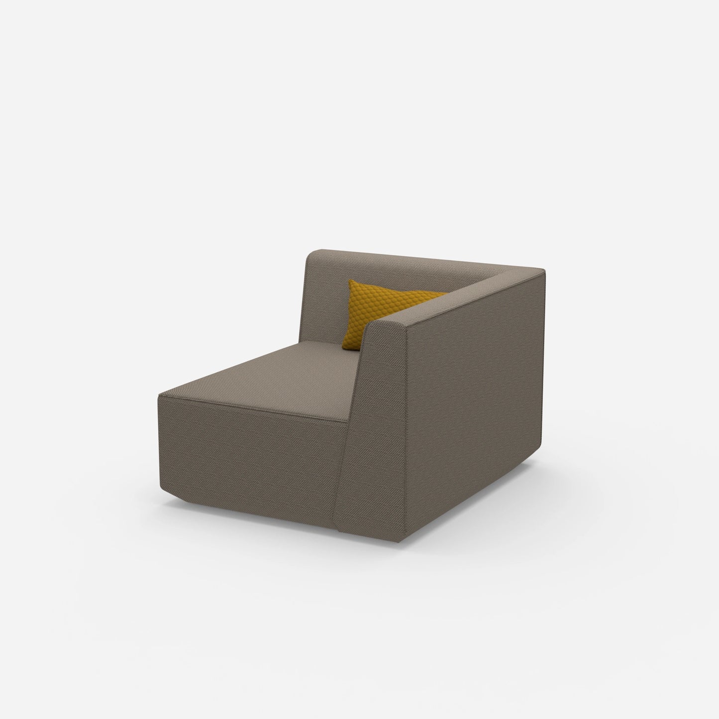 Sessel für Wohnzimmer in Grau von der Seite