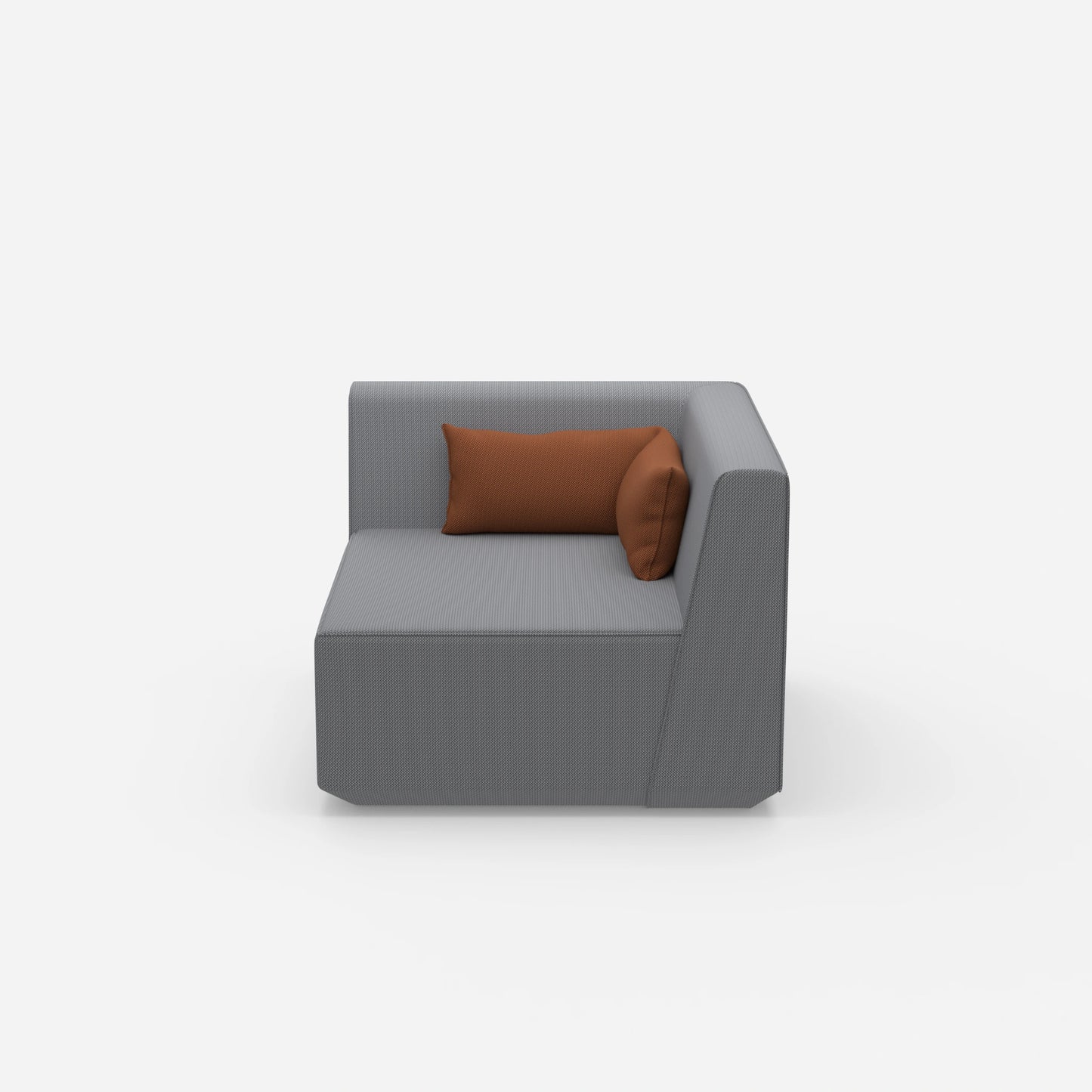 Sessel für Wohnzimmer in Grau von vorne