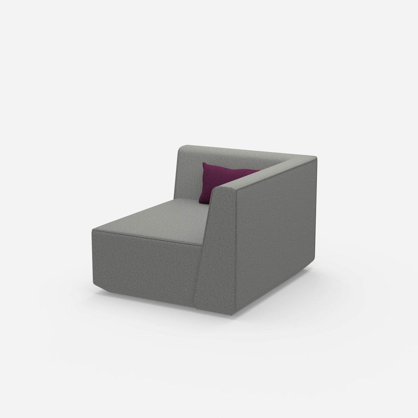Sessel für Wohnzimmer in Grau von der Seite
