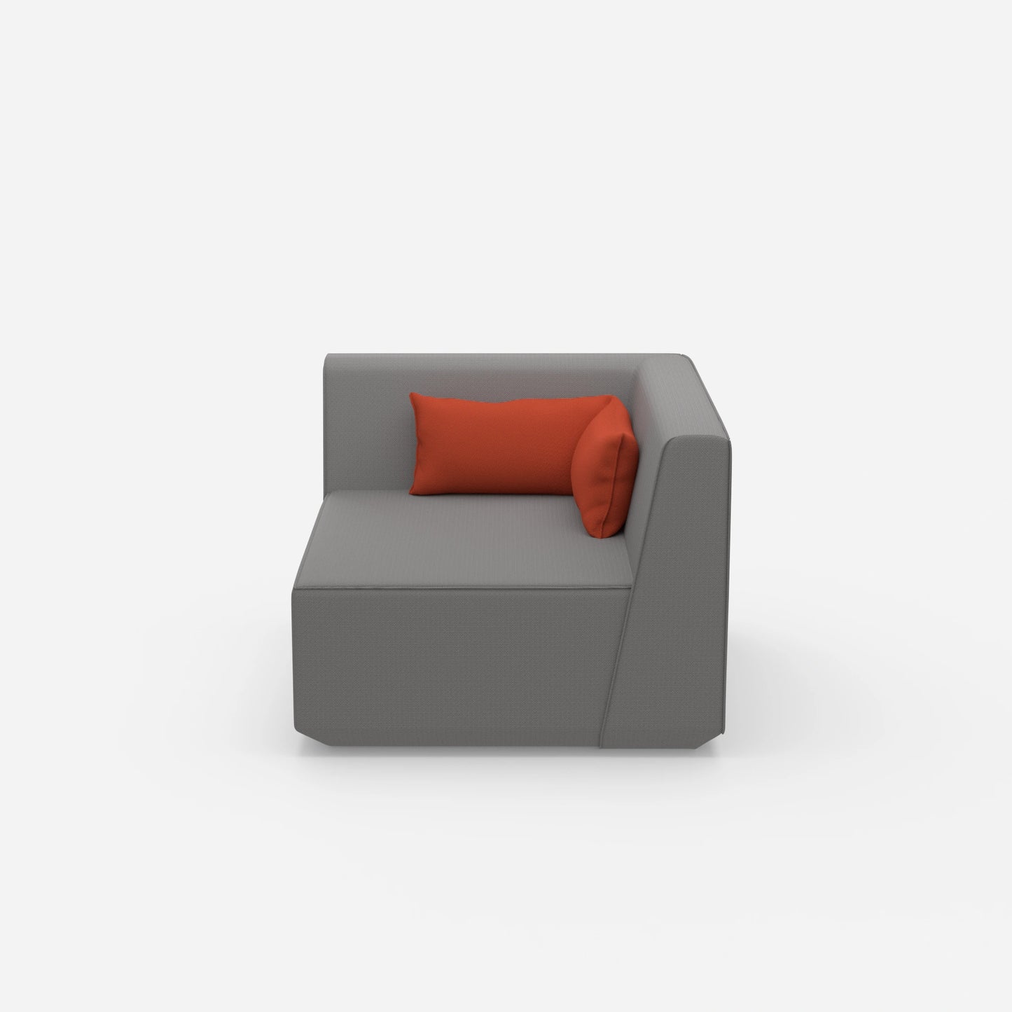 Sessel für Wohnzimmer in Grau von vorne