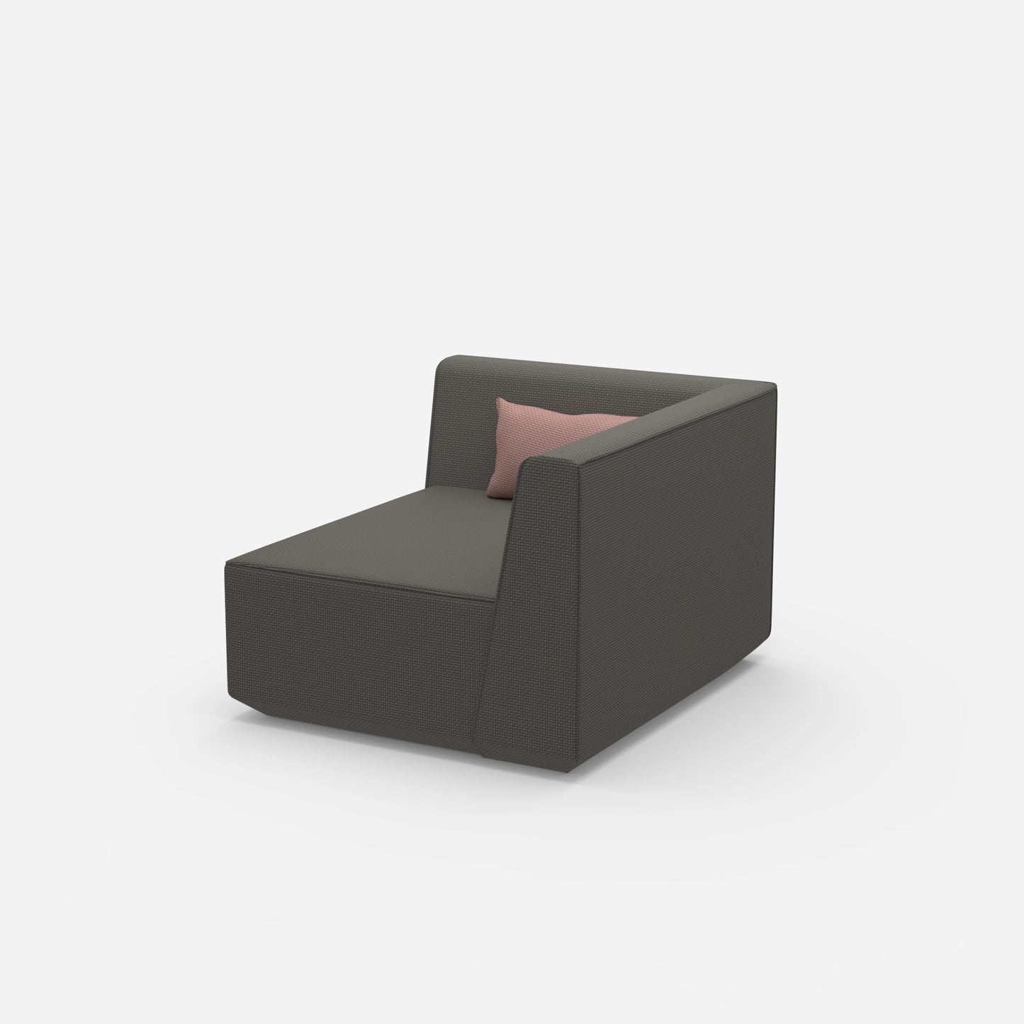 Sessel für Wohnzimmer in Grau von der Seite