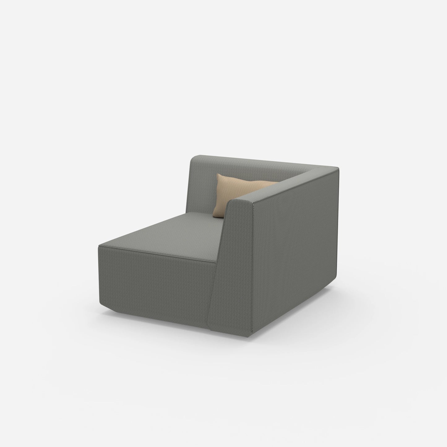 Sessel für Wohnzimmer in Grau von der Seite