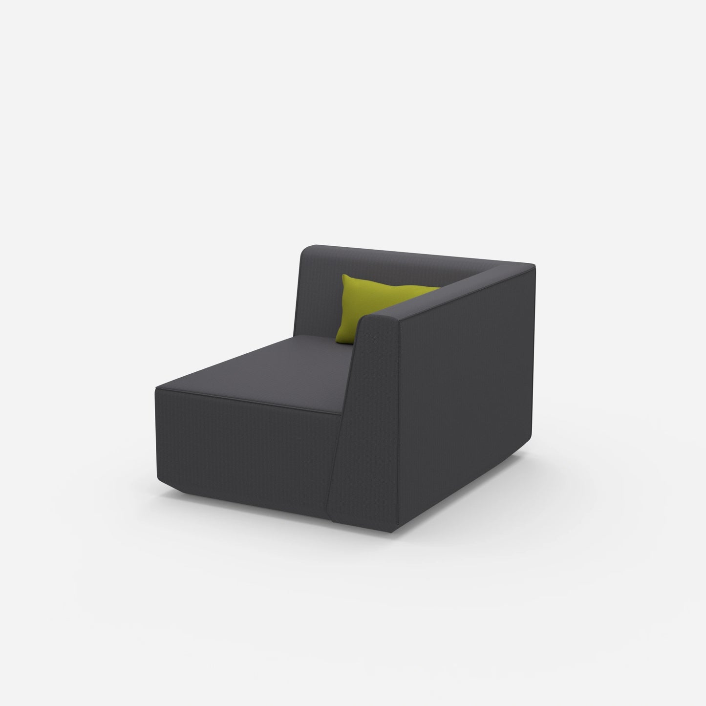 Sessel für Wohnzimmer in Grau von der Seite