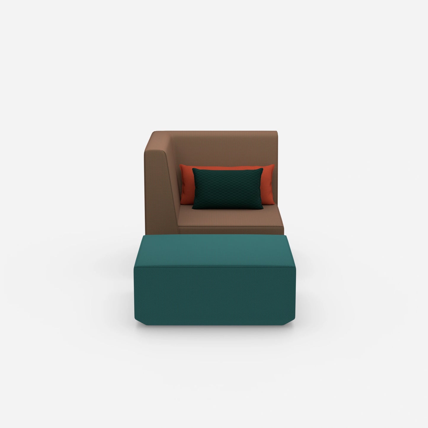 Sessel mit Hocker modern von vorne