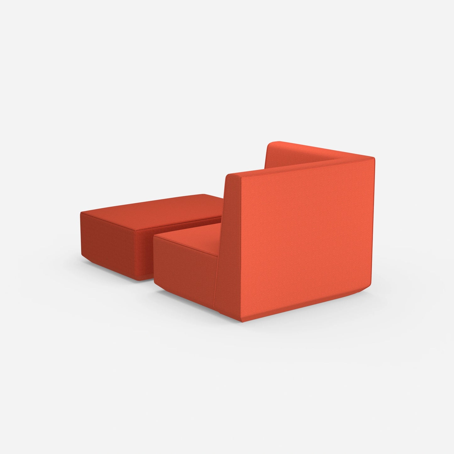 Sessel und Hocker modern von hinten
