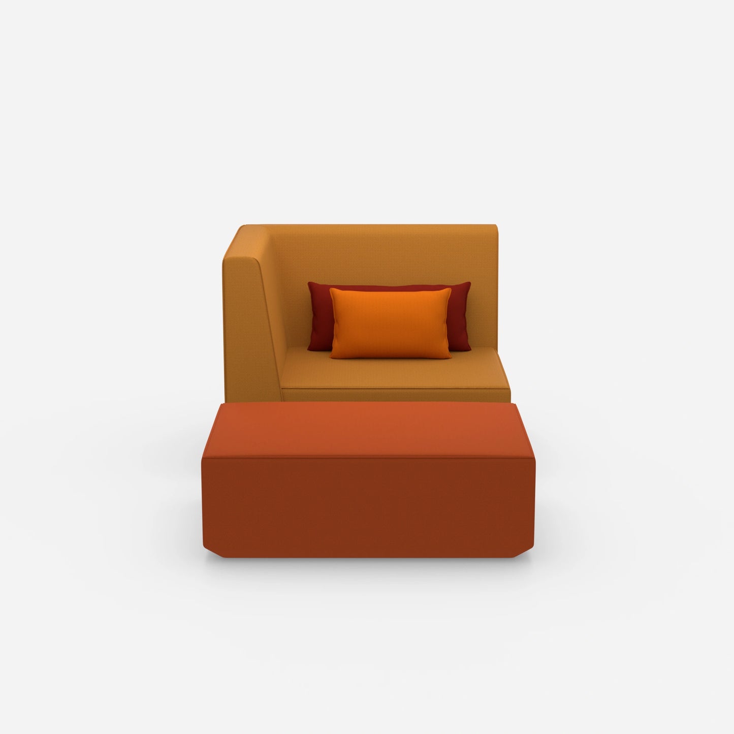 Sessel und Hocker modern von vorne