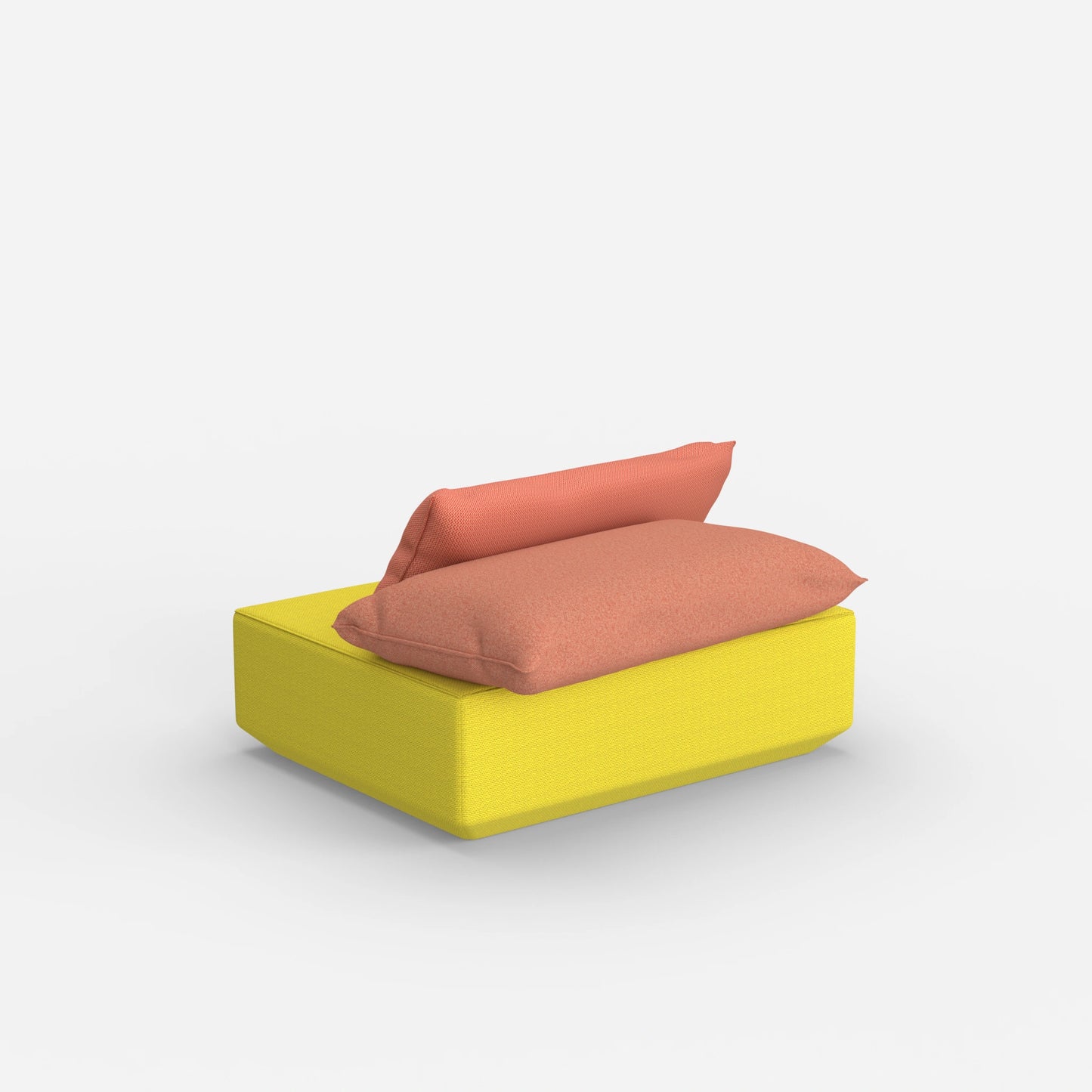 Sitzpouf modular in Gelb von hinten